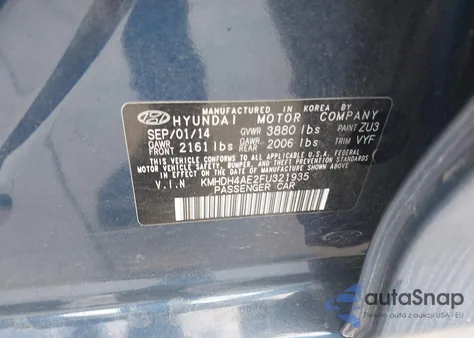 2015 Hyundai Elantra Se из США, поврежденный, VIN KMHDH4AE2FU321935